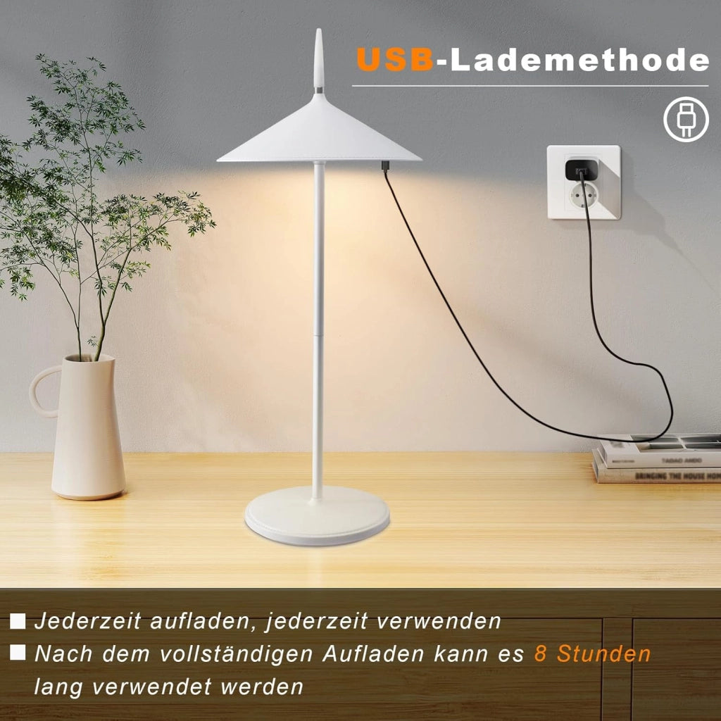 ZMH Lampada da tavolo LED moderna ricaricabile touch dimmerabile per esterni giardino