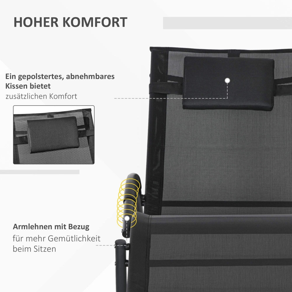 Poltrona Dondolo ¨C zephmum ¨C 155x61x88 cm, Nero
