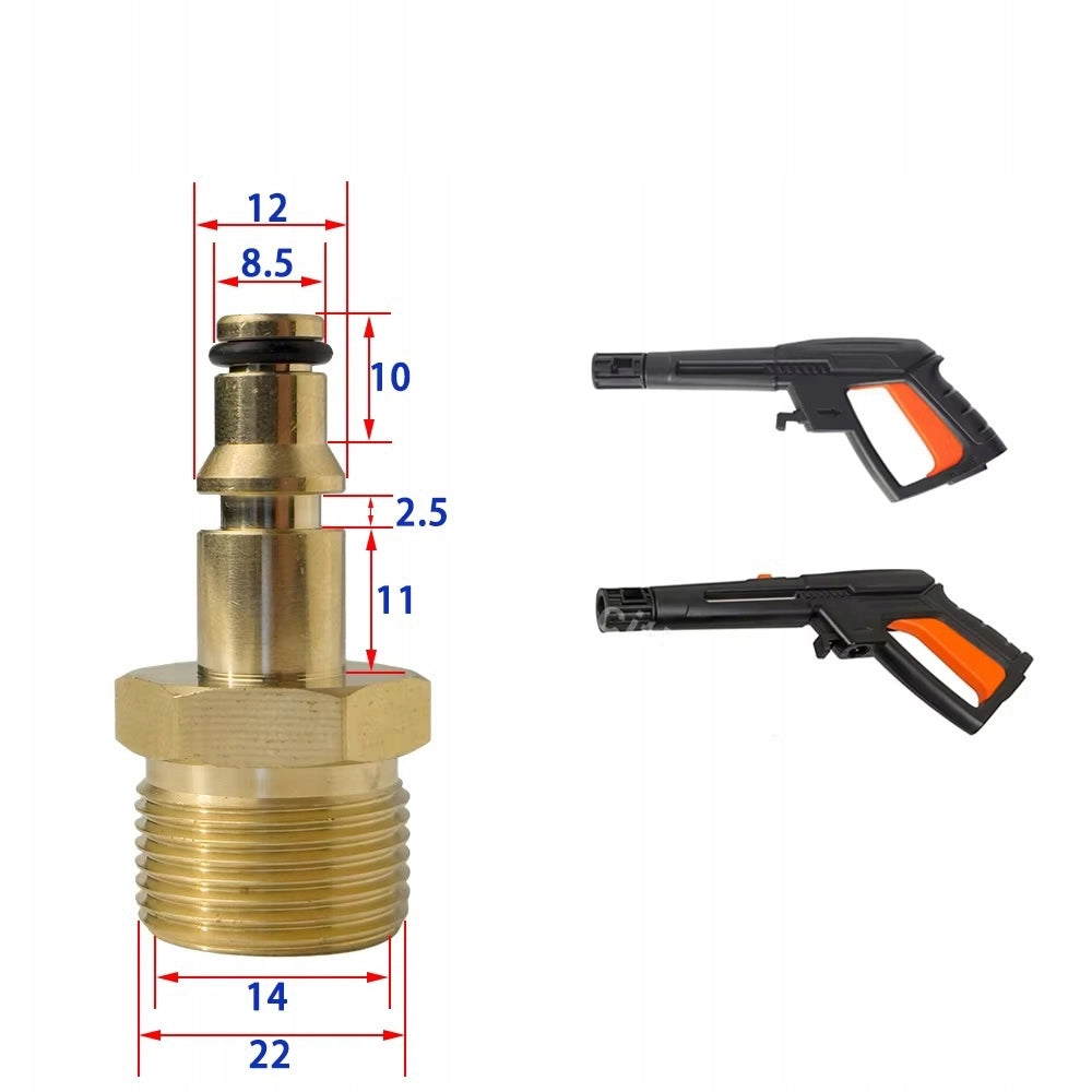 Adattatore Universale M22 per Tubo compatibile con Idropulitrici Patriot, Daewoo, Bort, Yili – Ottone, Filettatura M22x1