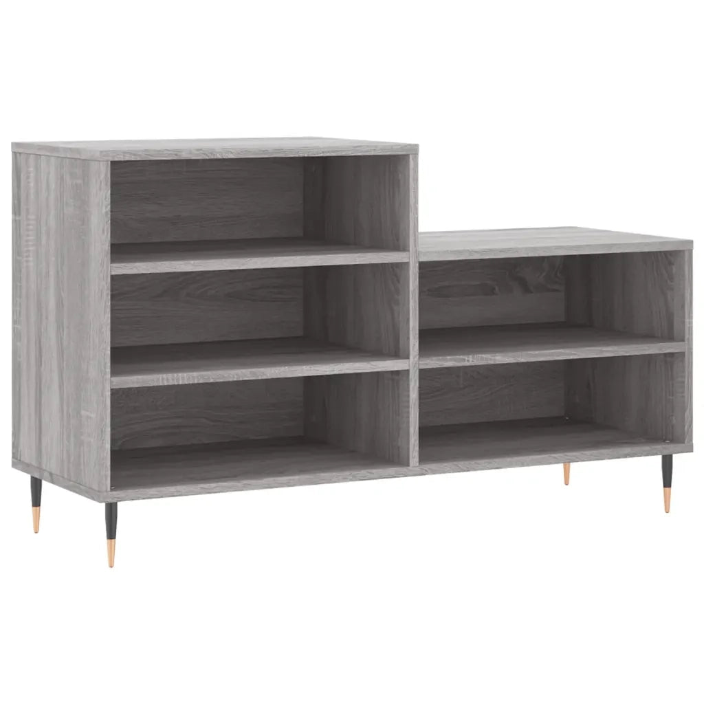 Scarpiera-Scaffale per scarpe Grigio Sonoma 102x36x60 cm in Legno Multistrato 198050
