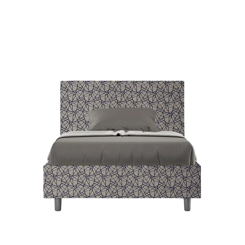Letto 1 Piazza e Mezzo 120x190 cm con Rete e Contenitore Adele Era 09 Blu