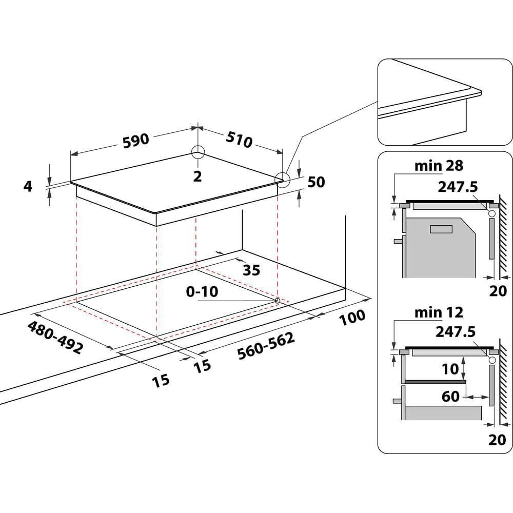Whirlpool WL B1160 BF Nero Da incasso 59 cm Piano cottura a induzione 4 Fornello(i)