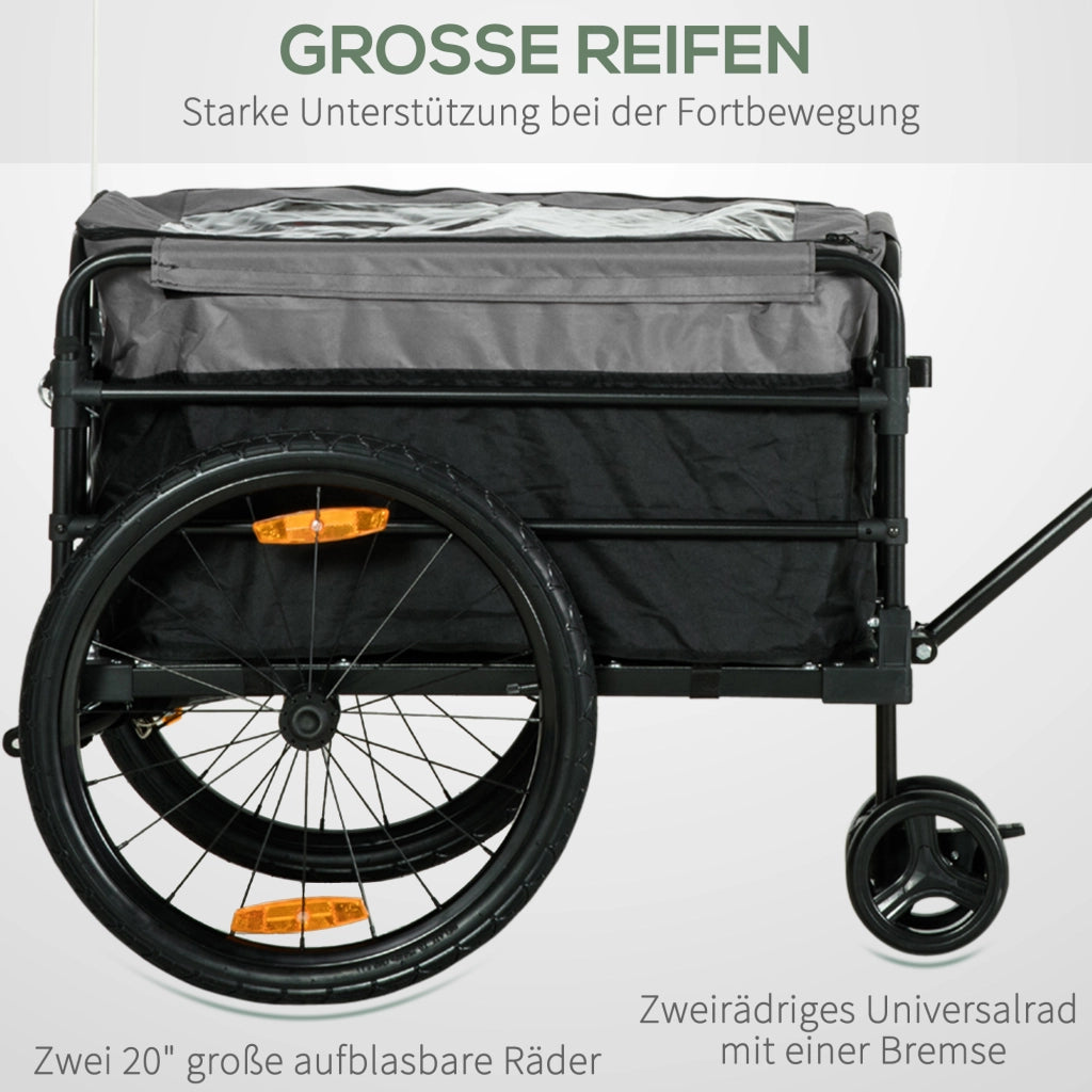 Carrello da giardino pieghevole ¨C Xylo ¨C acciaio nero e grigio 130x64x103 cm