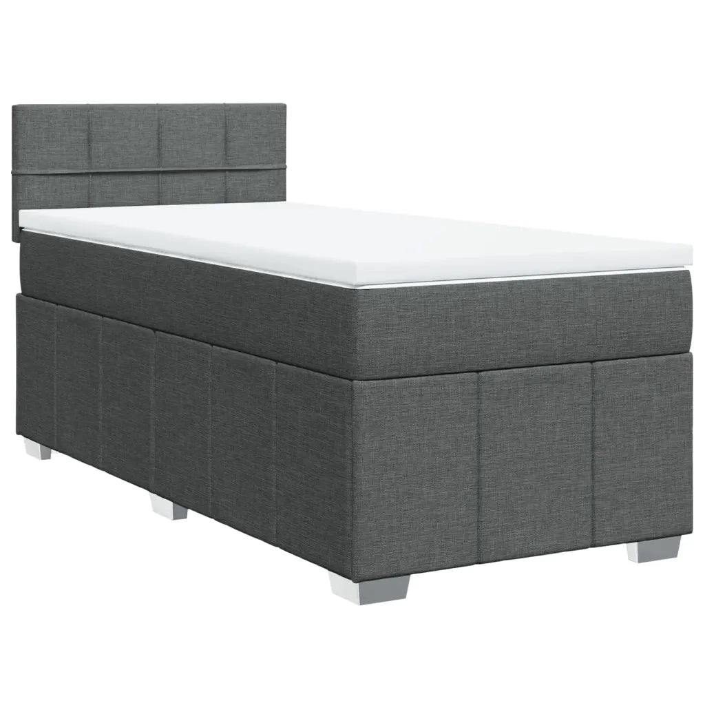 Giroletto a Molle con Materasso Grigio Scuro 80x200 cm Tessuto
