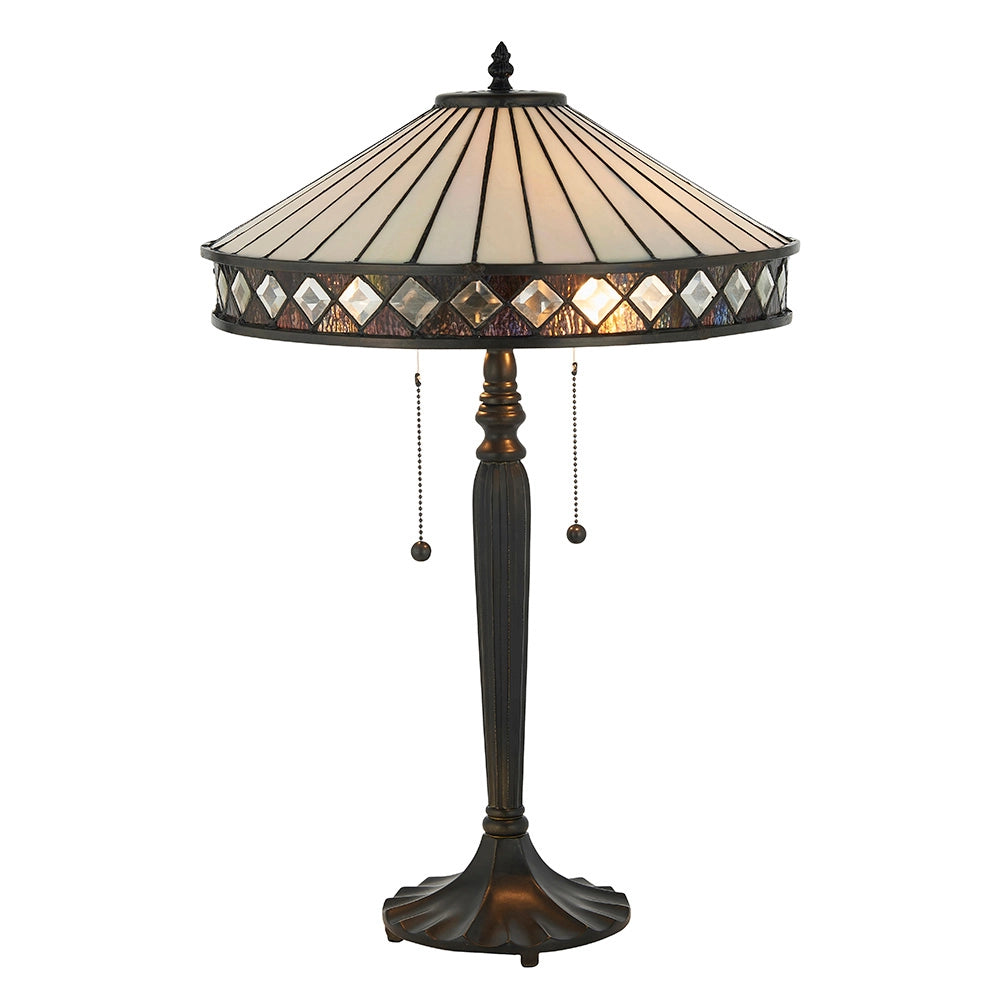 Lampada da tavolo Tiffany FARGO vetro 2xE27 60W multicolore