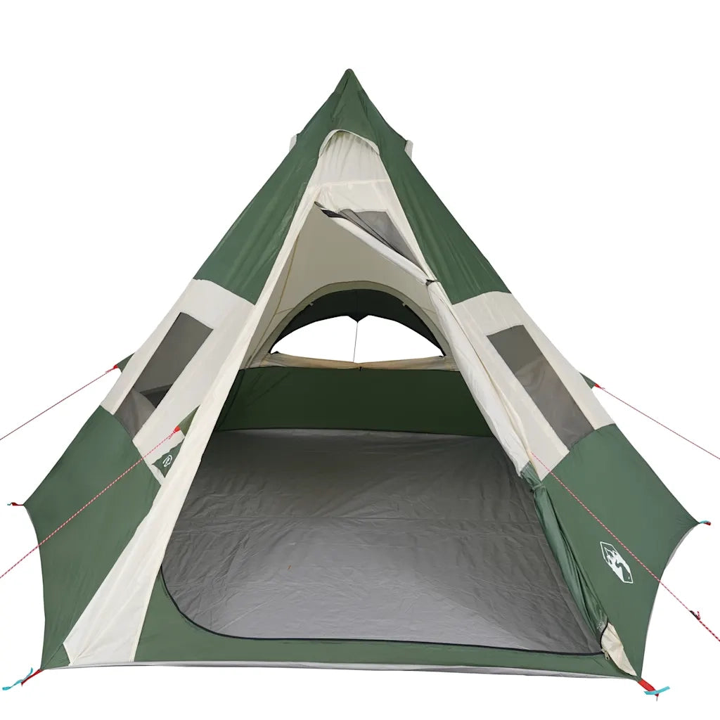 Tenda da Campeggio Tipi per 7 Persone-Tenda per Famiglie Verde Impermeabile