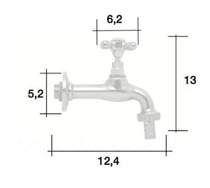 Rubinetto per Fontana da Giardino in Ottone Cromato con Attacco Rapido Morelli Garden