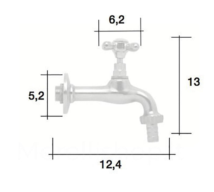 Rubinetto per Fontana da Giardino in Ottone Cromato con Attacco Rapido Morelli Garden