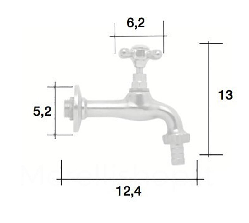 Rubinetto per Fontana da Giardino in Ottone Cromato con Attacco Rapido Morelli Garden