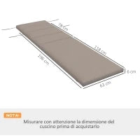 Cuscino per Sdraio e Lettino Prendisole in Tessuto con Lacci di Fissaggio, Grigio Scuro