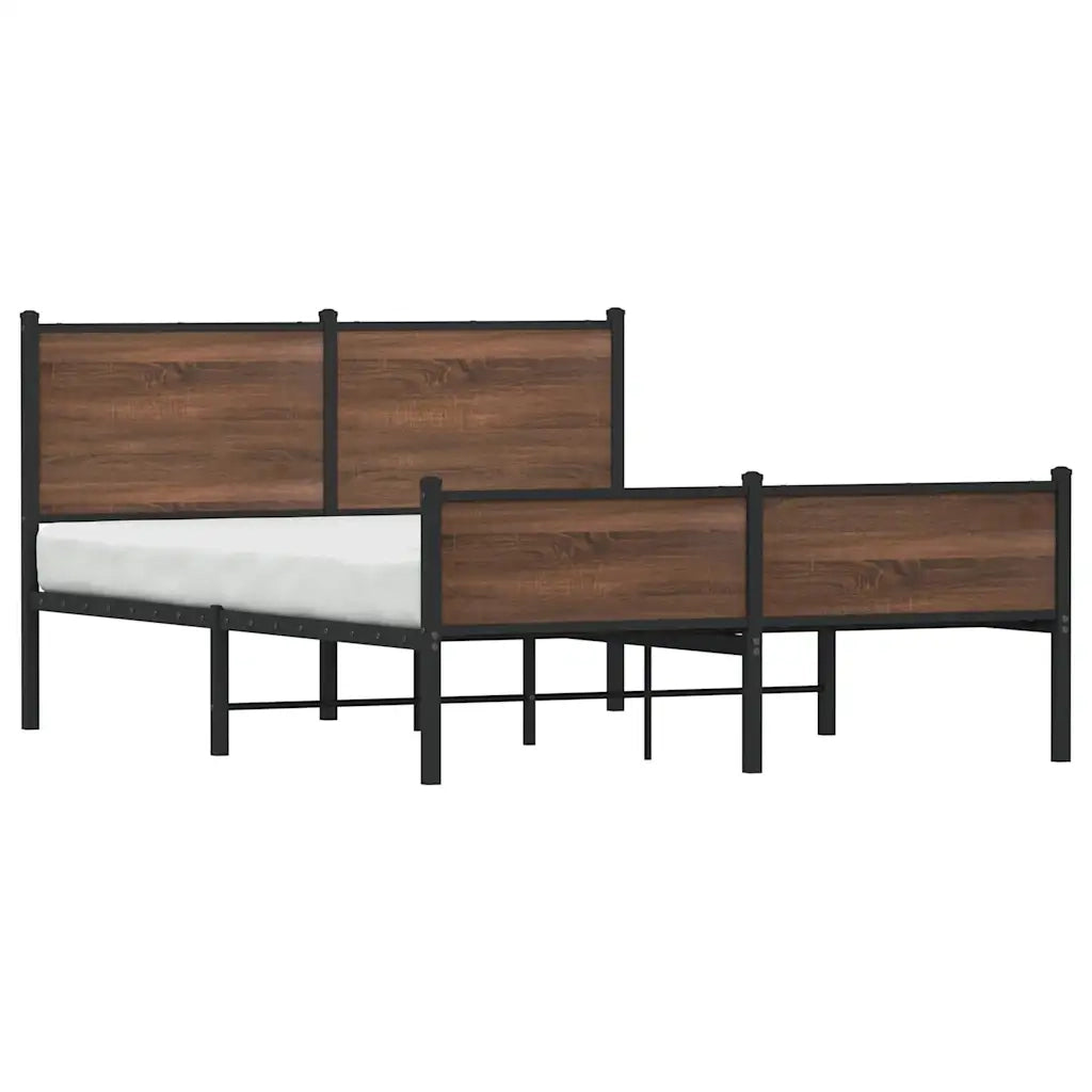 Giroletto senza Materaso in Metallo Rovere Marrone 137x190 cm 4007957