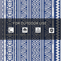 Tappeto per Esterno 182x274 cm Pieghevole e Reversibile  in Polipropilene Blu e Bianco
