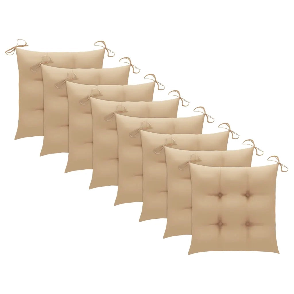 Sedie da Giardino con Cuscini 8 pz in Legno Massello di Acacia 3078542