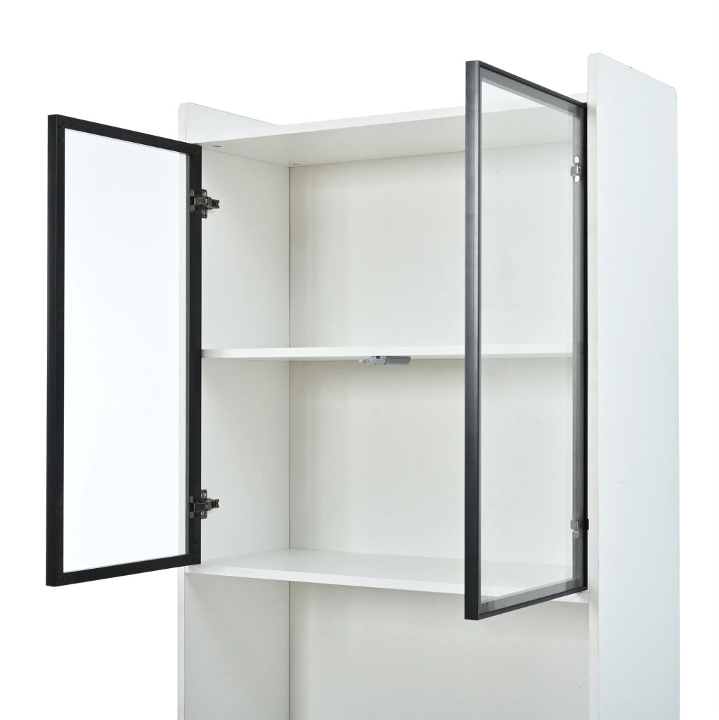 VETRINA LED Bluetooth 160x35x200 cm Bianca Set da 2 pezzi