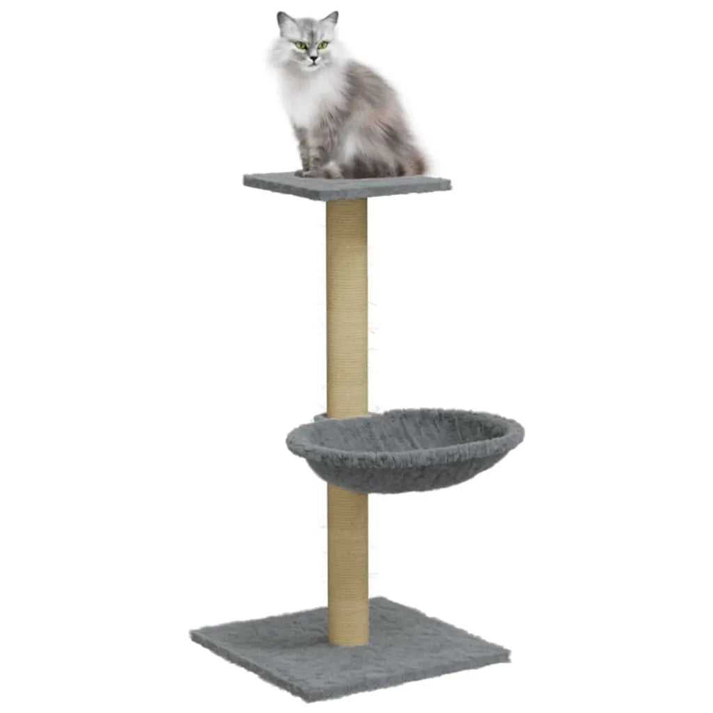 Albero per Gatti con Palo Tiragraffi Sisal Grigio Chiaro 74 cm cod mxl 9842