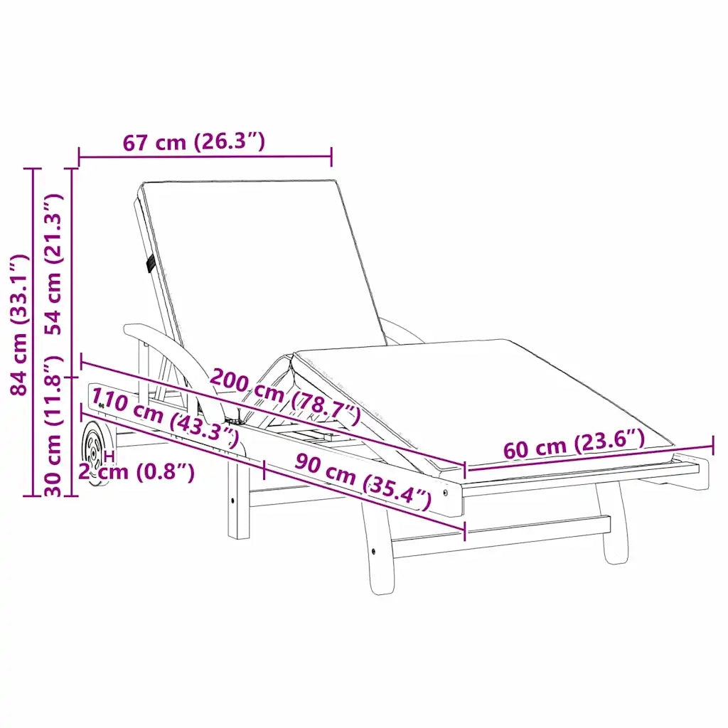Lettino da sole 2 pcs Talpa 200 x 67 x 84 cm 3325179