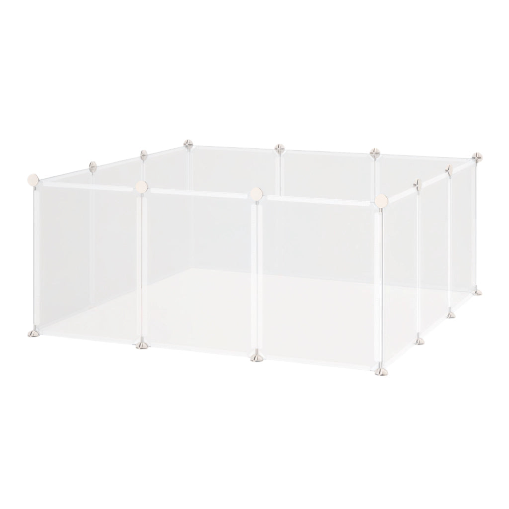 Recinto modulabile per animali piccoli ¨C zephmum ¨C 12 panelli 105x105x45 cm bianco