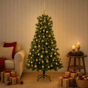 Albero di Natale artificiale con rami snodati e palline 150 cm 3465742