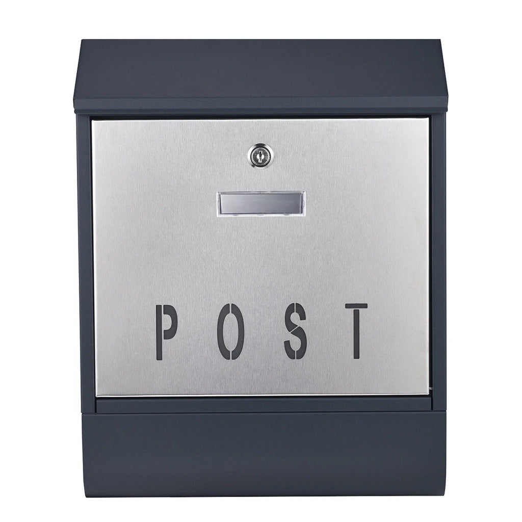 Cassetta postale/portagiornali/cassetta postale da parete di design 30 × 39 × 11 cm grigio 16_0000112