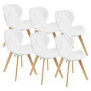 Set di 6 sedie da pranzo in similpelle 81 x 57 x 49 cm bianco 03_0006790