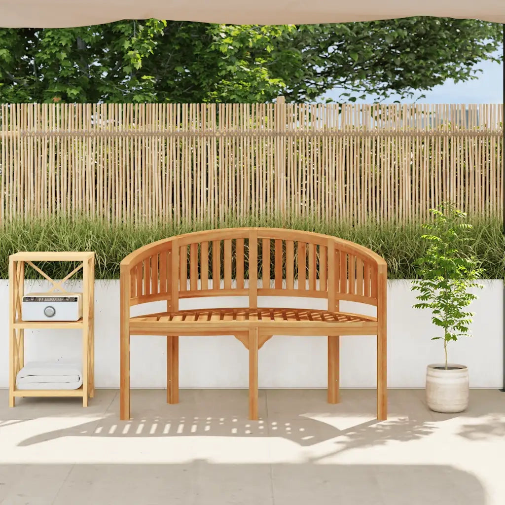 Panchina a Forma di Banana 120 cm in Legno Massello di Teak