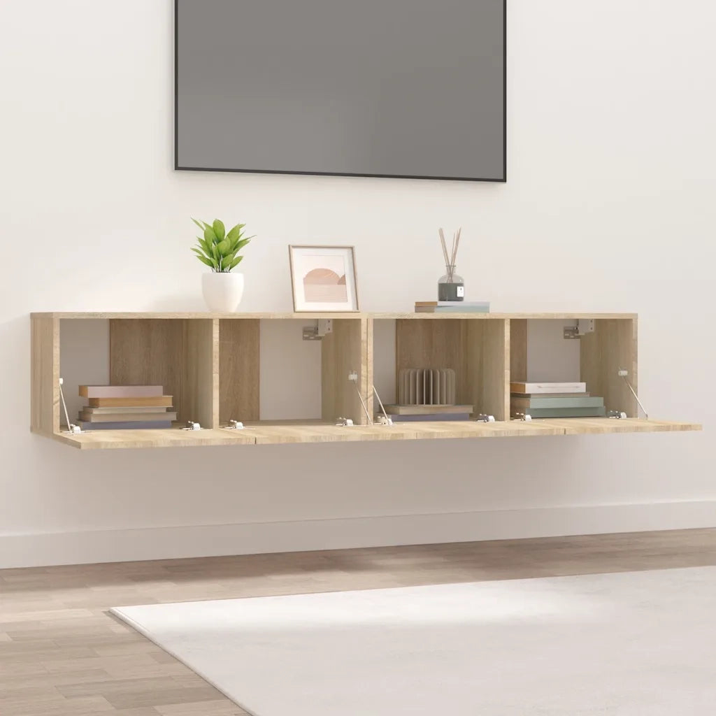 Mobili TV 2 pz Rovere Sonoma 80x30x30 cm in Legno Multistrato 804538