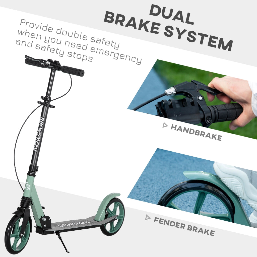 Monopattino pieghevole adulti +14 anni ¨C Xylo ¨C ruote 20 cm ammortizzatore freno doppio verde