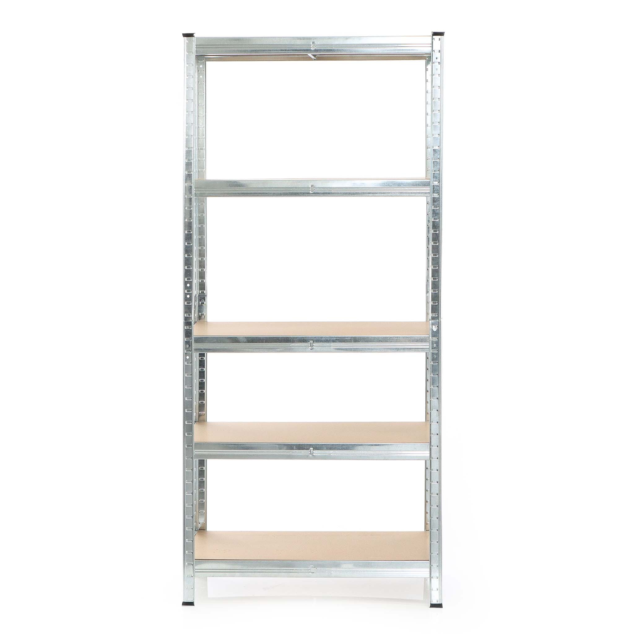 Scaffale per carichi pesanti zincato 180x90x45cm 875 kg Sistema a incastro Acciaio 5 ripiani