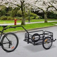 Carrello per Bicicletta Rimorchio Cargo Bici Trasporto di Oggetti Pieghevole Portata 36kg 156x72x82cm