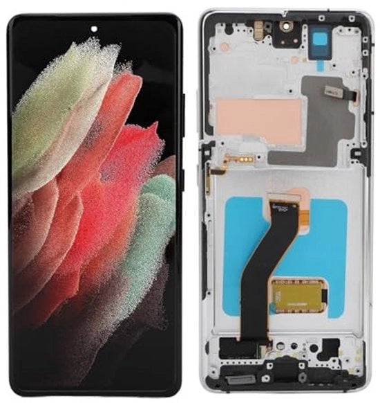Sostituzione schermo - S21 Ultra 5G - LCD con cornice - 6,8 pollici - Touchscreen - Incluso strumento di installazione - Adatto per SM G998B - Versione EU