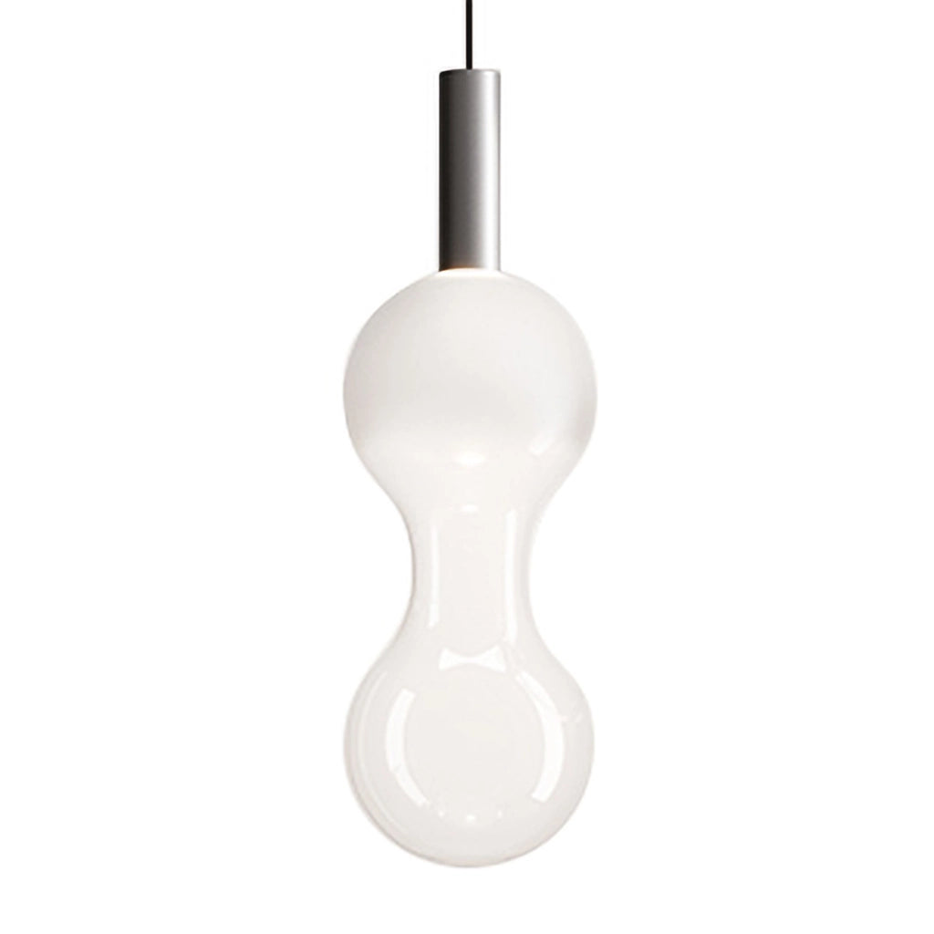Zafferano Lampada a sospensione Sfer'Otto in alluminio e vetro borosilicato soffiato a bocca, LED 8W 3000K dimmerabile a taglio di fase TRIAC