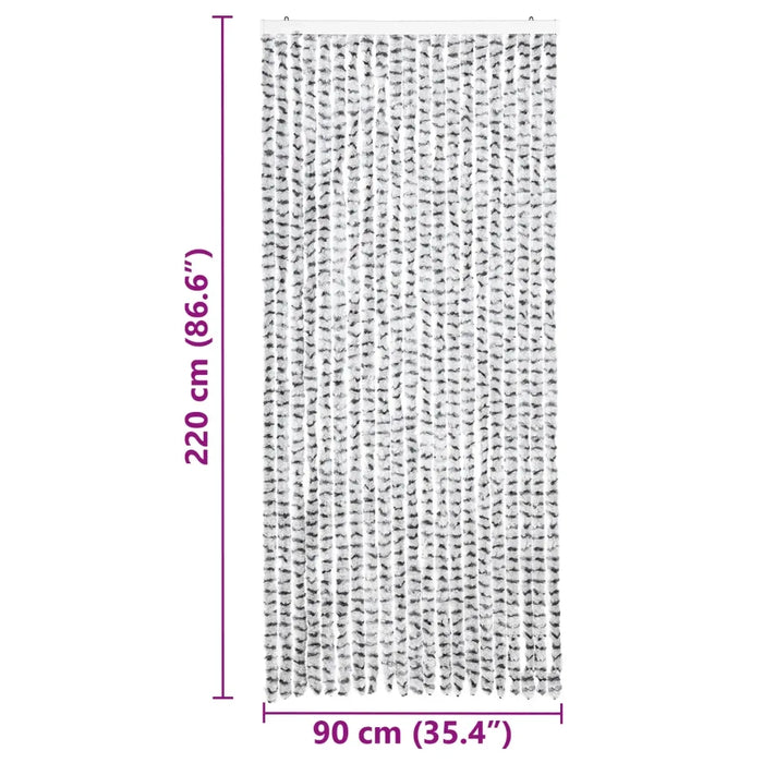 Zanzariera Grigio Chiaro e Grigio Scuro 90x220 cm Ciniglia 325455