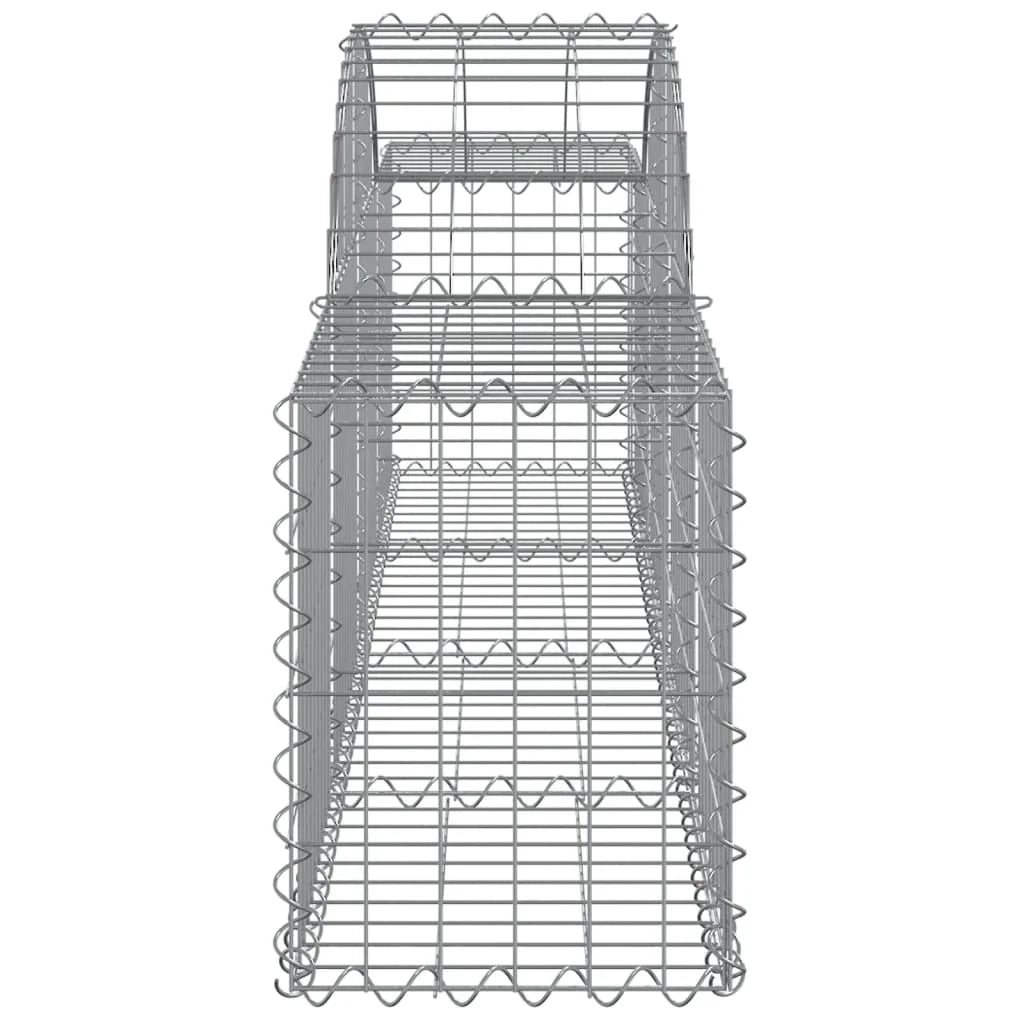 Cestini gabbioni recinzione a gabbia muro di contenimento ad arco 1 set da 2 200 x 30 x 40/60 cm ferro zincato argento 02_0040521