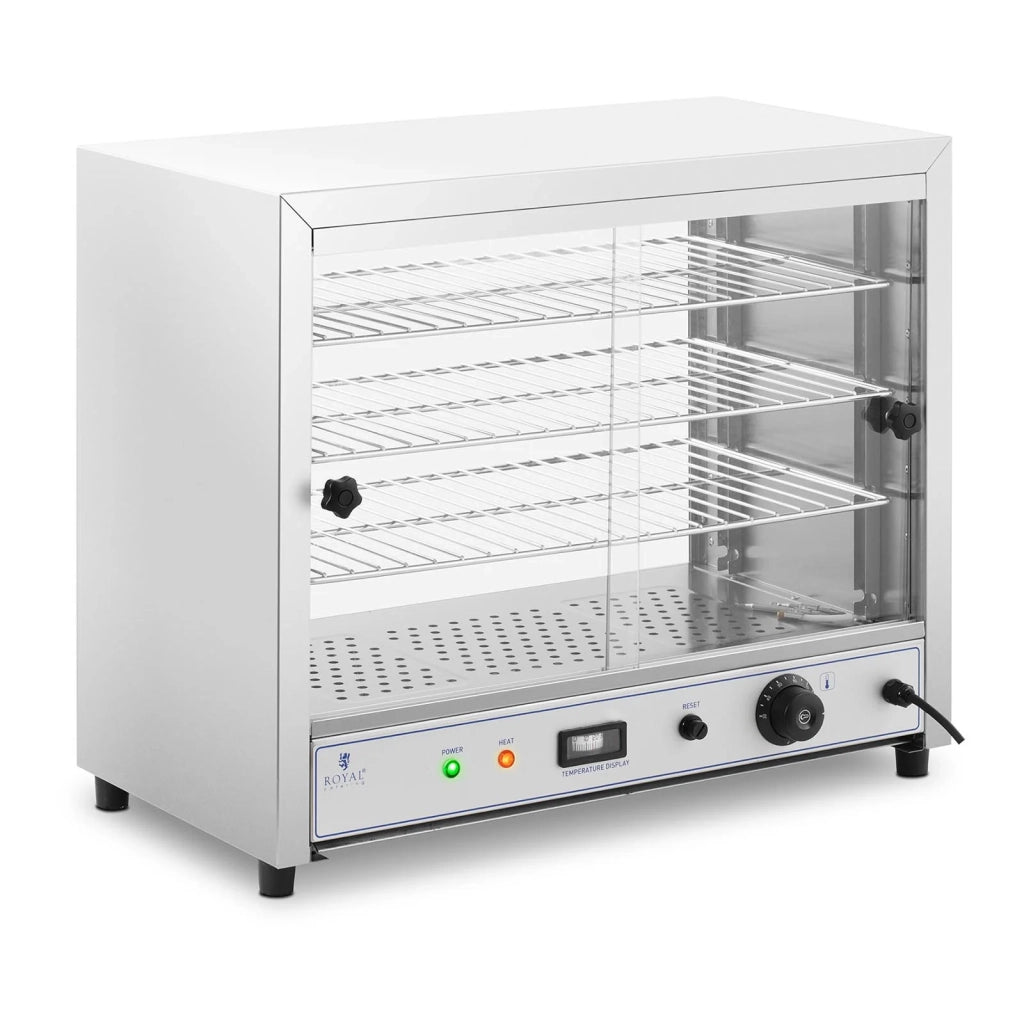 Vetrina riscaldata/scaldavivande (1000 watt 30-85°C 3 ripiani da 56,6 x 30 cm) 14_0004360
