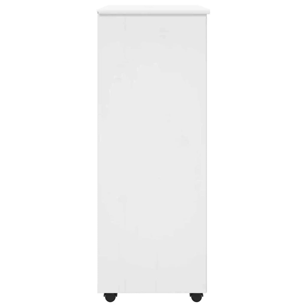 Mobile con Ruote Bianco 53 x 39 x 103 cm Legno di Pino Massello 42028369
