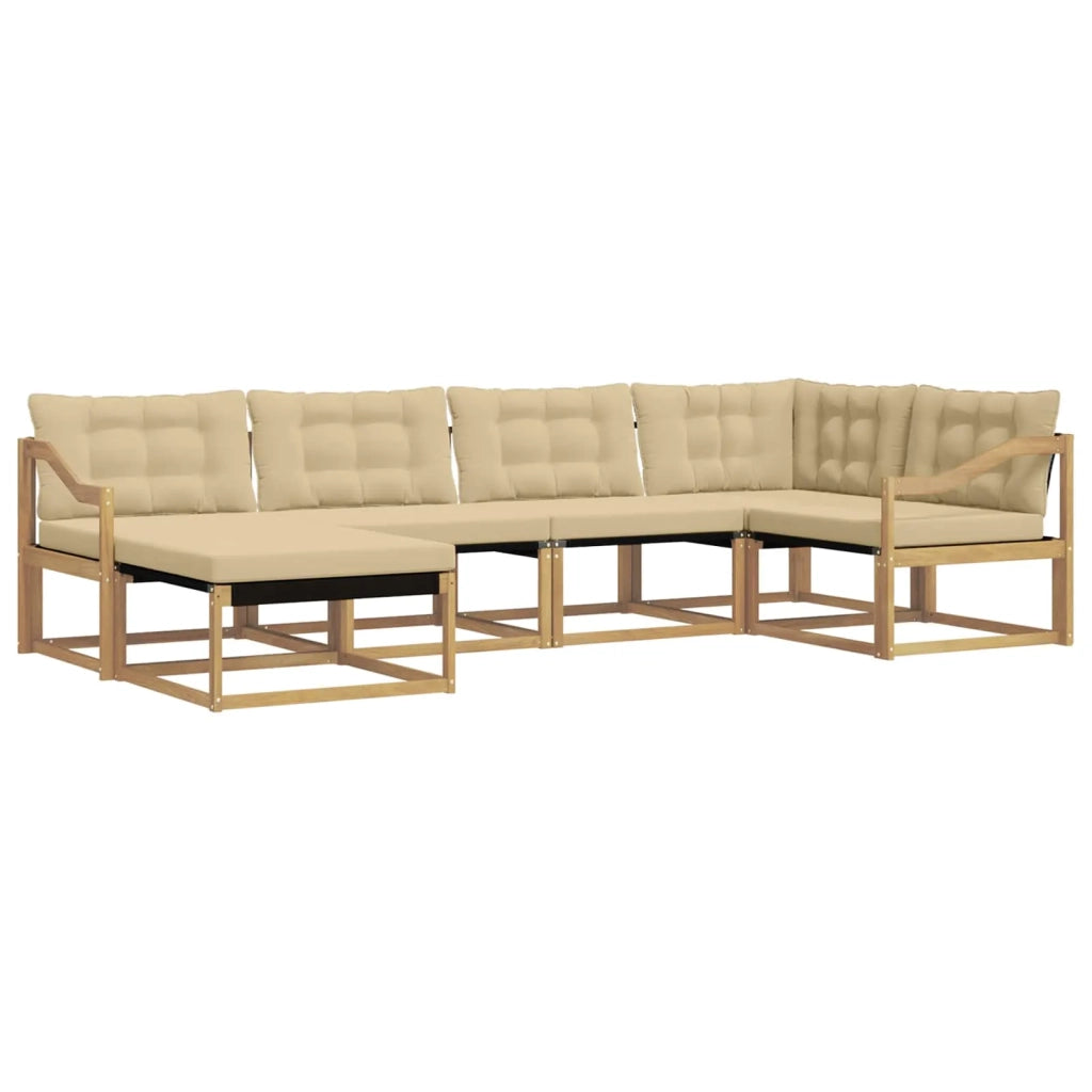 Set di divani da esterno con cuscino 6 pcs Bianco e Beige 3388863