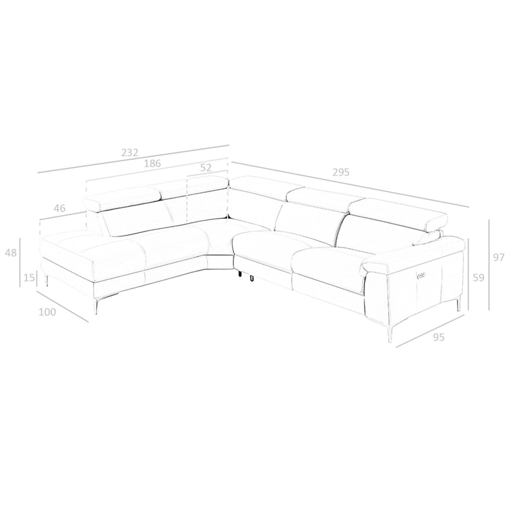 Divano relax chaise longue sinistra in pelle di visone