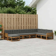 Set di divani da esterno con cuscino 8 pcs Naturale e Antracite 3382810