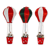 Trade Shop - Decorazione Natalizia Design A Mongolfiera Con Babbo Natale H80 Cm Per Casa Vetrina -