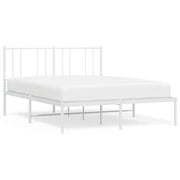 Letto matrimoniale | Letto per adulti | Giroletto con Testiera Metallo Bianco 120x190 cm