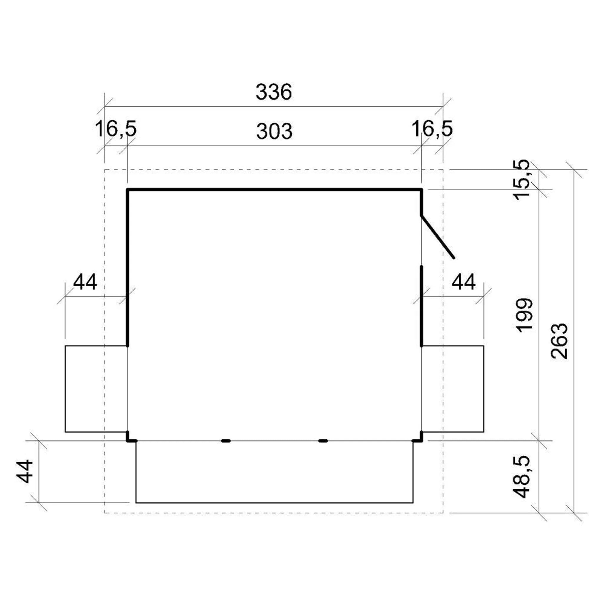 Chiosco in legno da giardino - 336x263 cm/6 m2 - TIMBELA M150B
