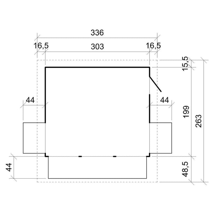 Chiosco in legno da giardino - 336x263 cm/6 m2 - TIMBELA M150B