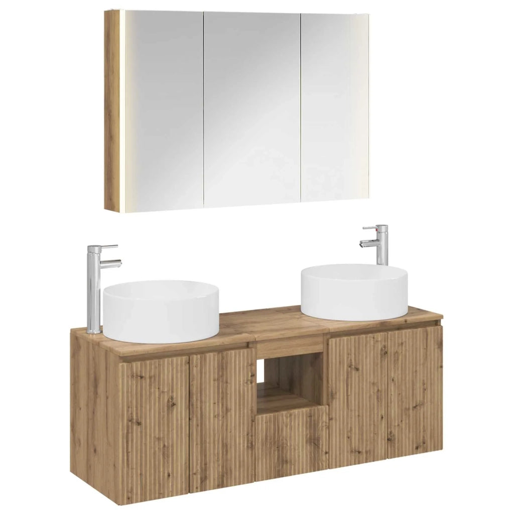 Set di Armadi da Bagno 4 pcs Rovere Artigianale 3406590