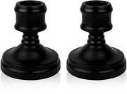 Set di due candelabri in metallo nero con base antiscivolo e cuscino di assorbimento per tavolo da pranzo, piccolo candelabro per decorazione natalizia