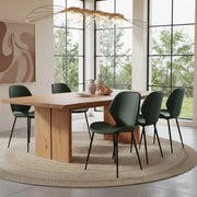 Set di 4 sedie da pranzo imbottite in tessuto soft touch effetto velluto verde scuro Callisto con struttura in metallo facili da pulire | Duzzle