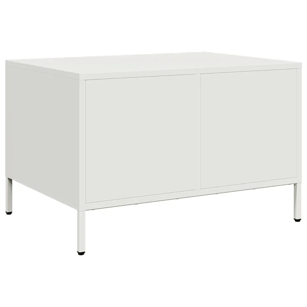 Tavolino Bianco 68,5x50x43,5 cm in Acciaio Laminato a Freddo 851285