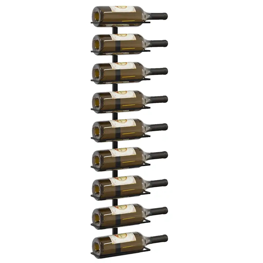 Portavini da Parete per 9 Bottiglie Nero in Ferro cod mxl 52631
