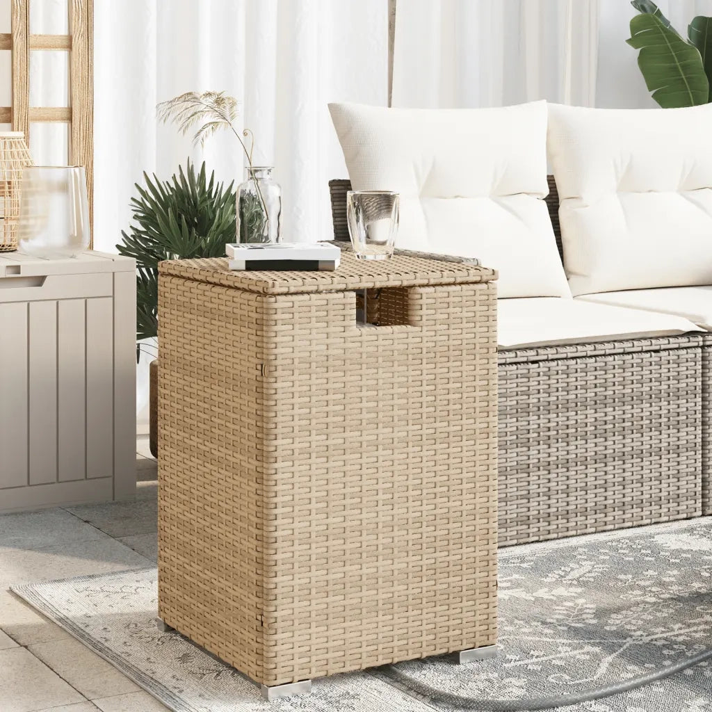 Tavolo Copri Serbatoio Propano Beige 40x40x60 cm in Polyrattan 366297