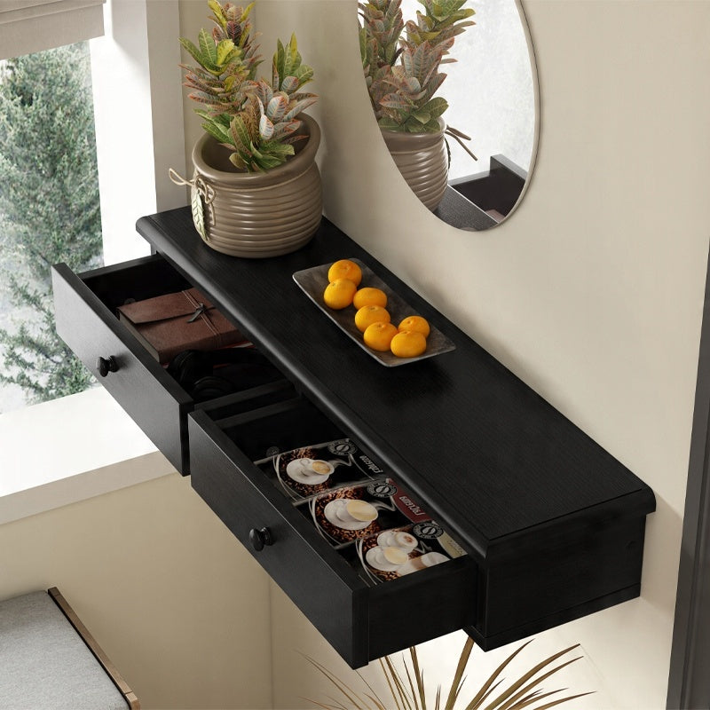 Mensole a muro nere da 64x15x10 cm, per libri o piccoli oggetti.