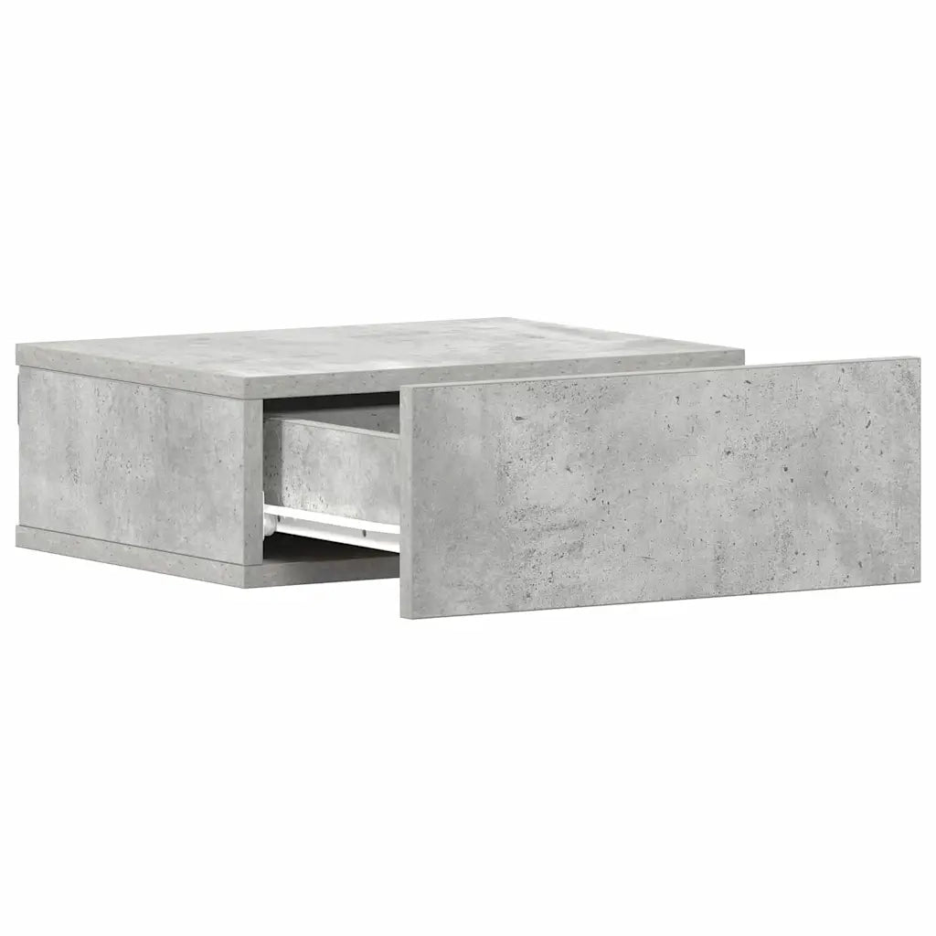 Comodini Pensili 2pz Grigio Cemento 40x30x15 Legno Multistrato 800315